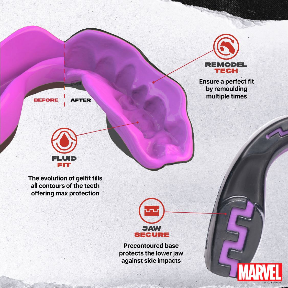 SafeJawz Marvel The Black Panther Mouthguard Adults (12+)