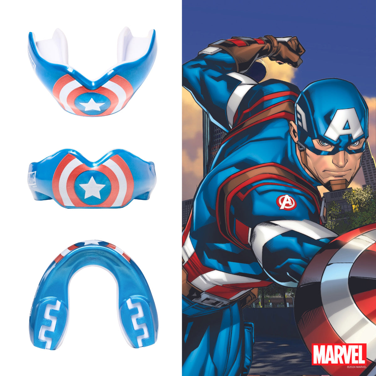 SafeJawz Marvel Ortho Captain America Mouthguard O/S