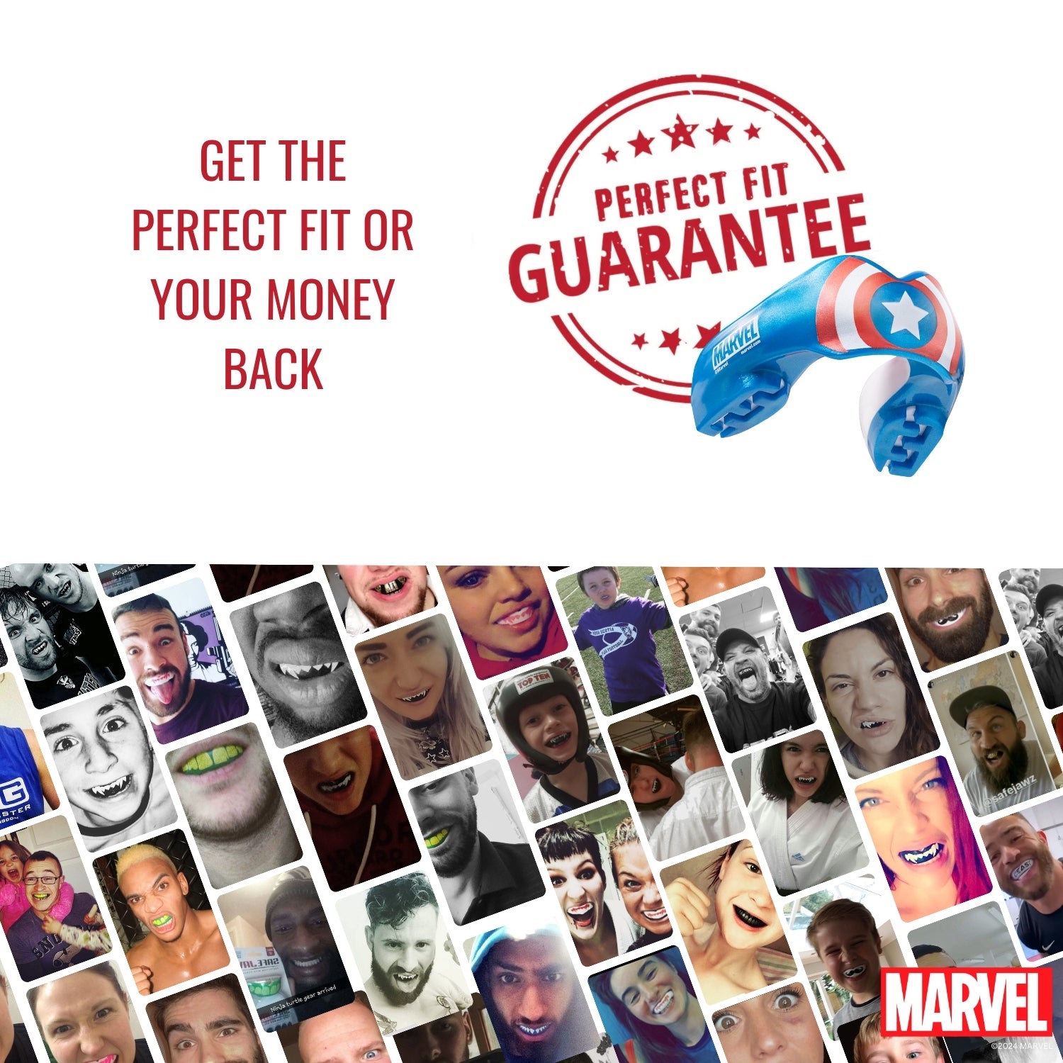 SafeJawz Marvel Ortho Captain America Mouthguard O/S