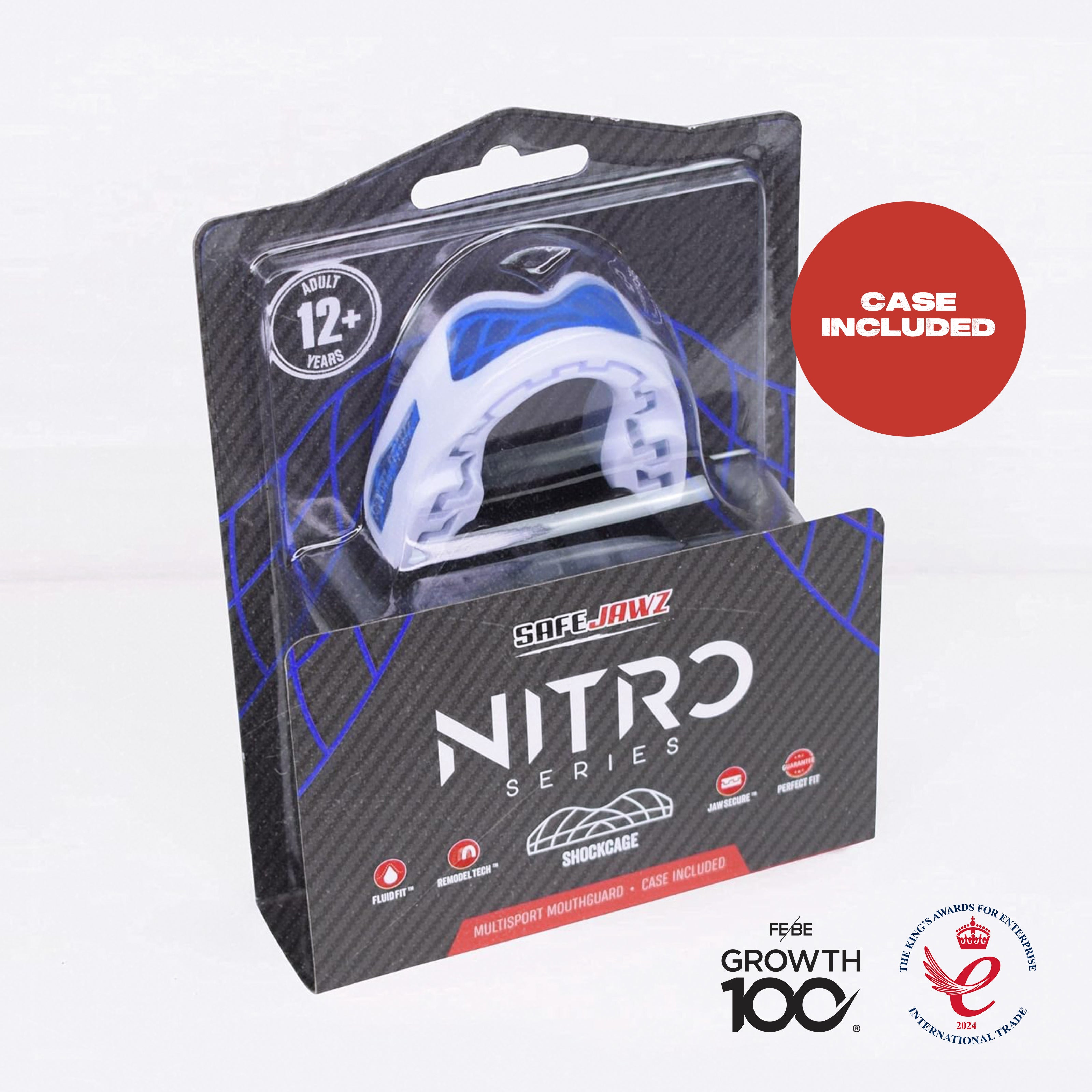 SAFEJAWZ Nitro Series White & Blue - Adult (12+)