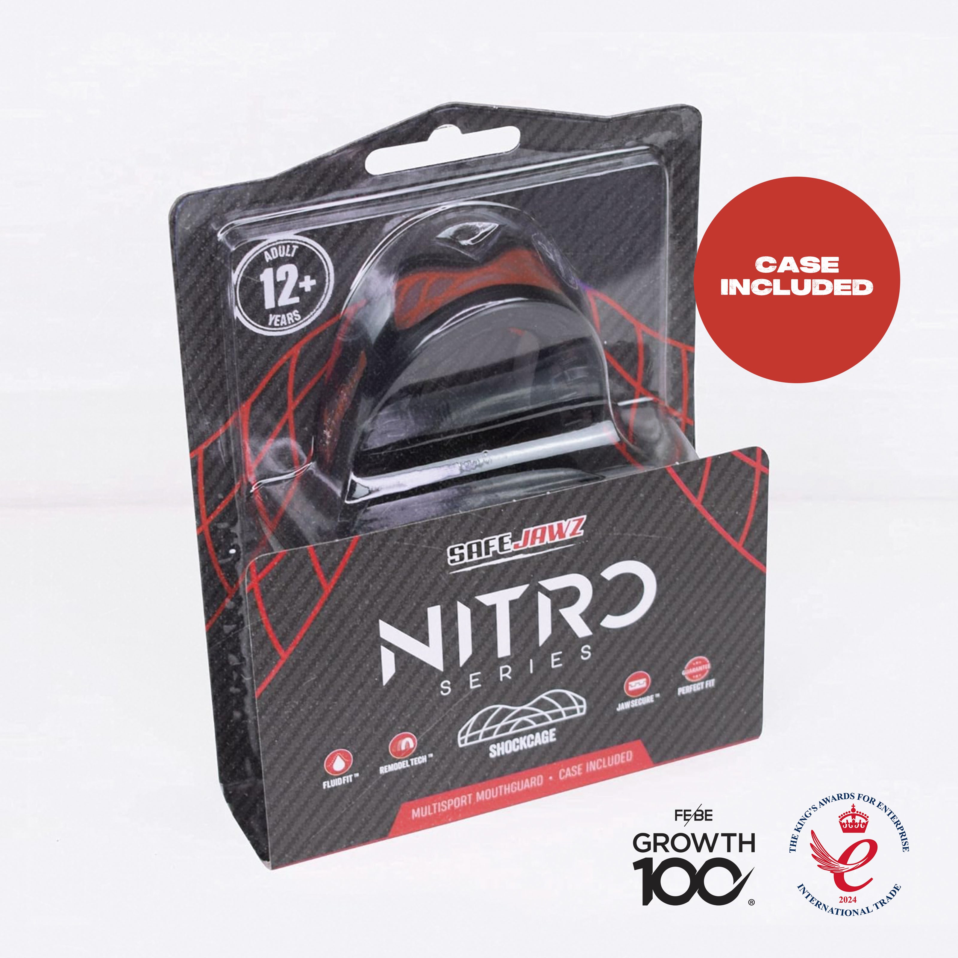 SAFEJAWZ Nitro Series Black and Red - Adult (12+)