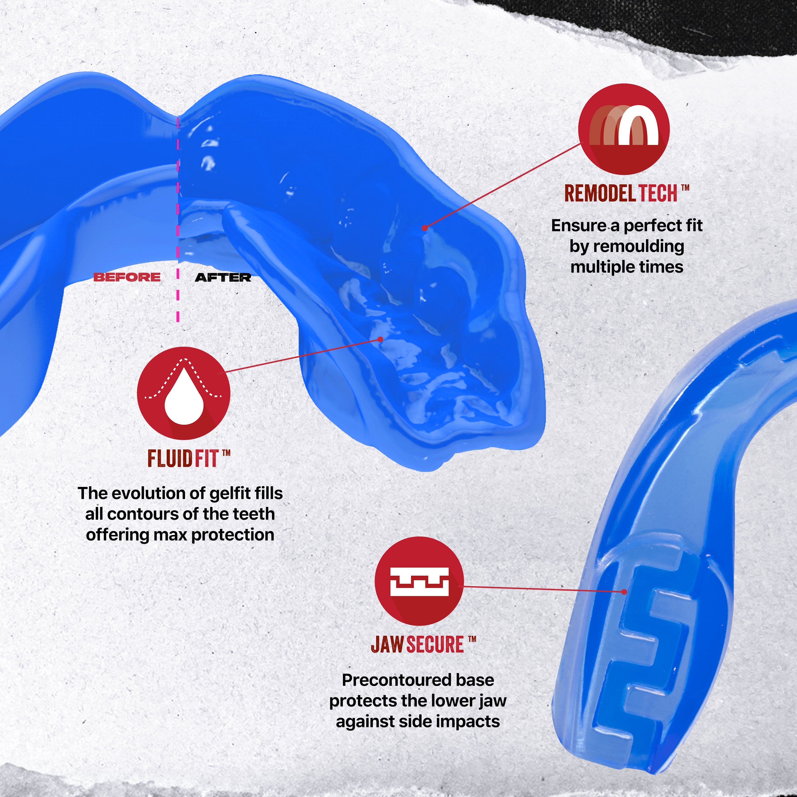 SAFEJAWZ Extro Series Self-Fit 'ICE' Mouthguard Adult (12+)