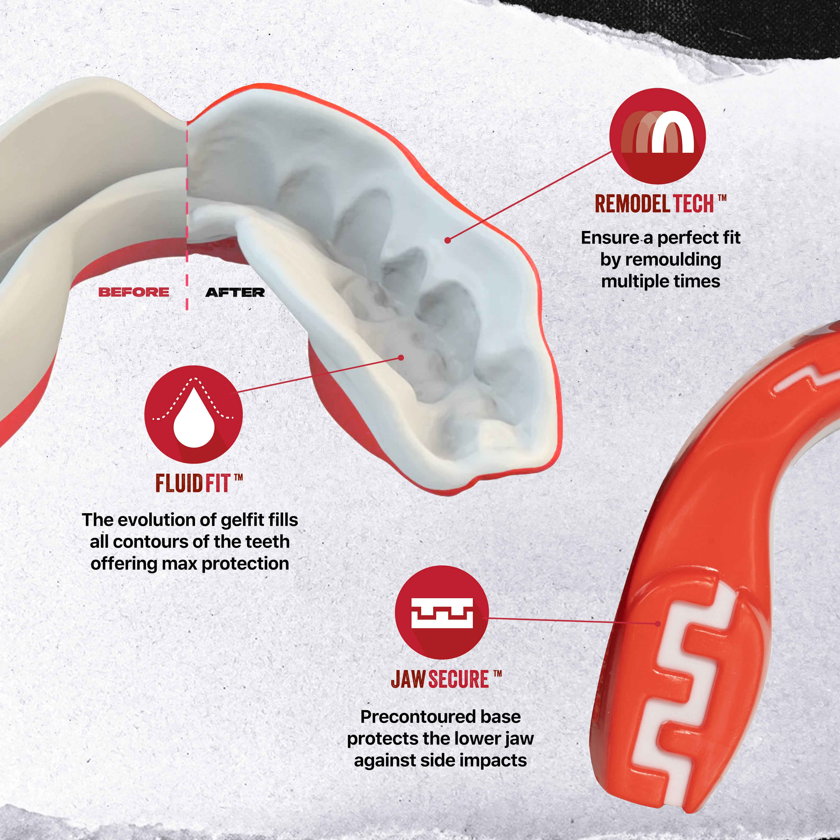 SAFEJAWZ Extro Series Self-Fit 'Viper' Mouthguard Junior (>11)