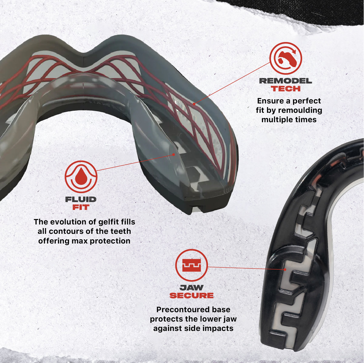 SAFEJAWZ Nitro Series Black and Red - Adult (12+)