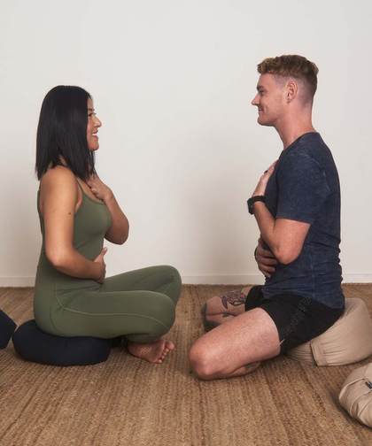 b, halfmoon Cotton OM Meditation Cushion