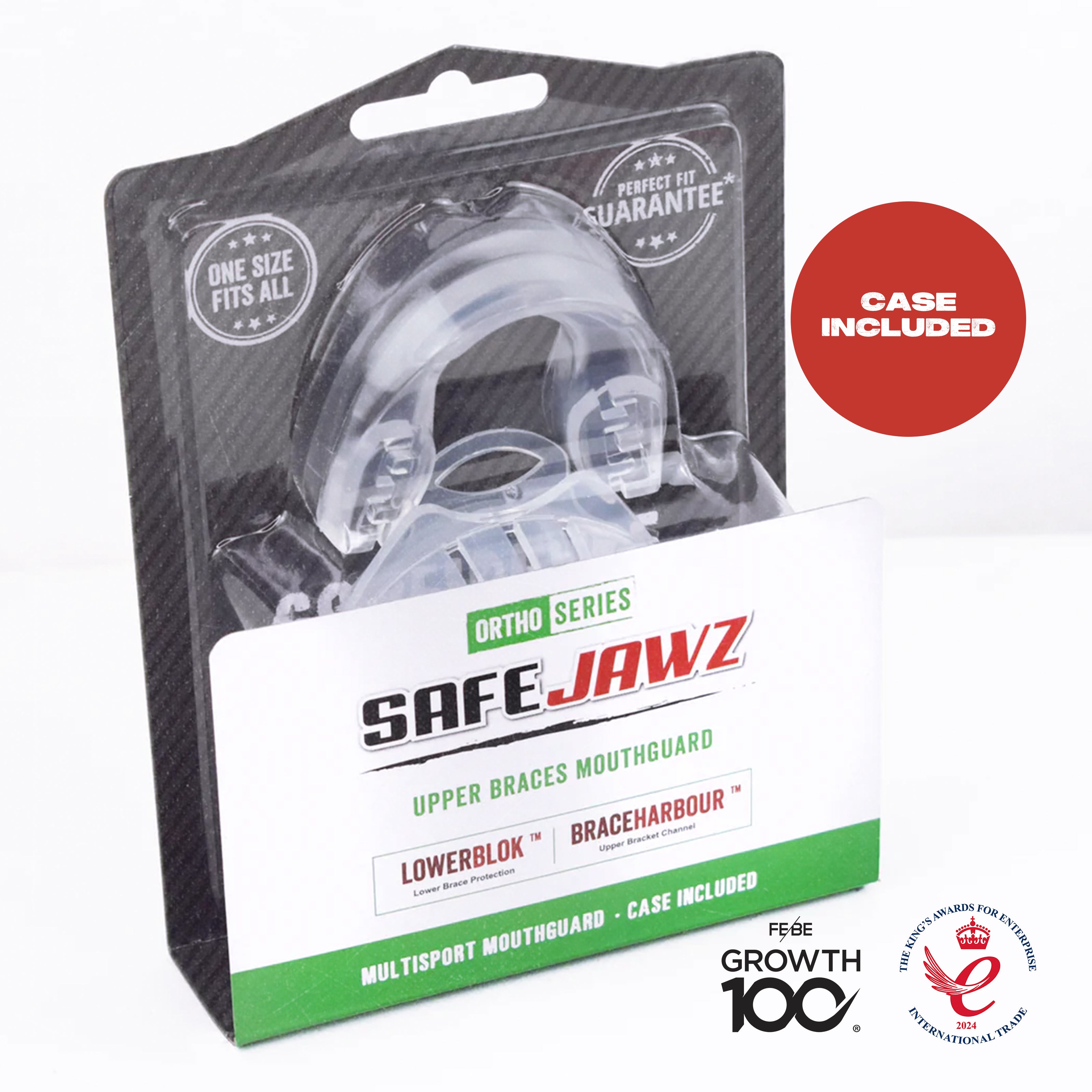 SAFEJAWZ Ortho Series Self- Fit Mouthguard for Braces - Clear O/S