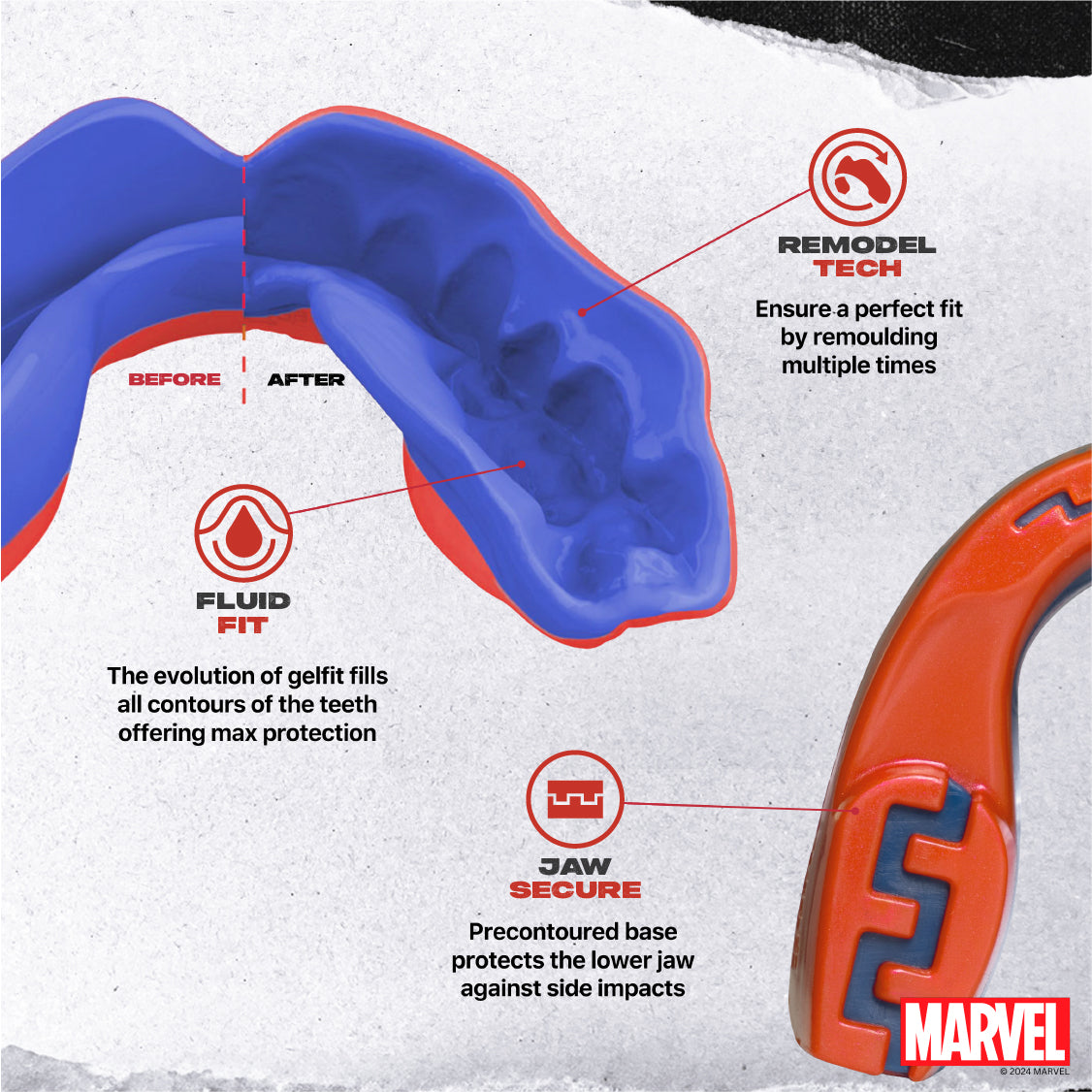SafeJawz Marvel Spider-Man Mouthguard Adults (12+)