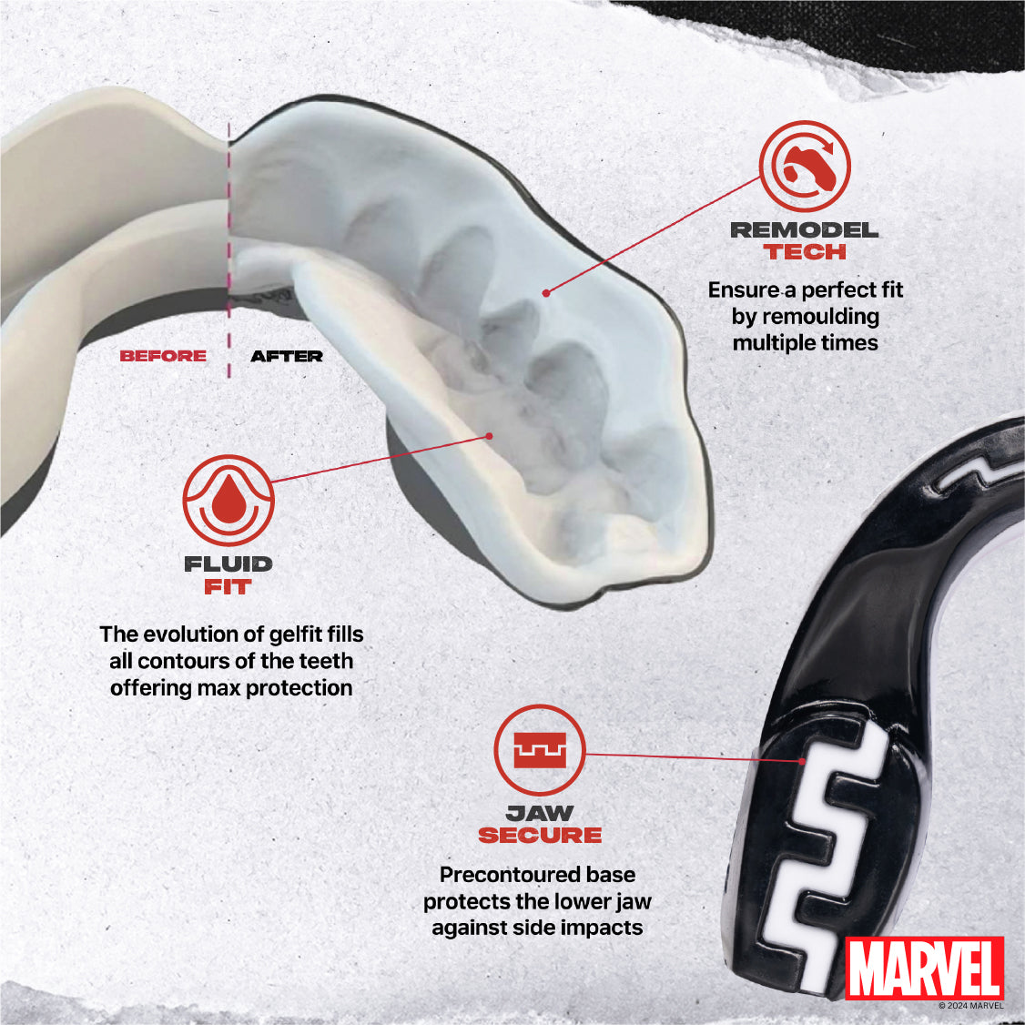 SafeJawz Marvel Venom Mouthguard Junior (11>)