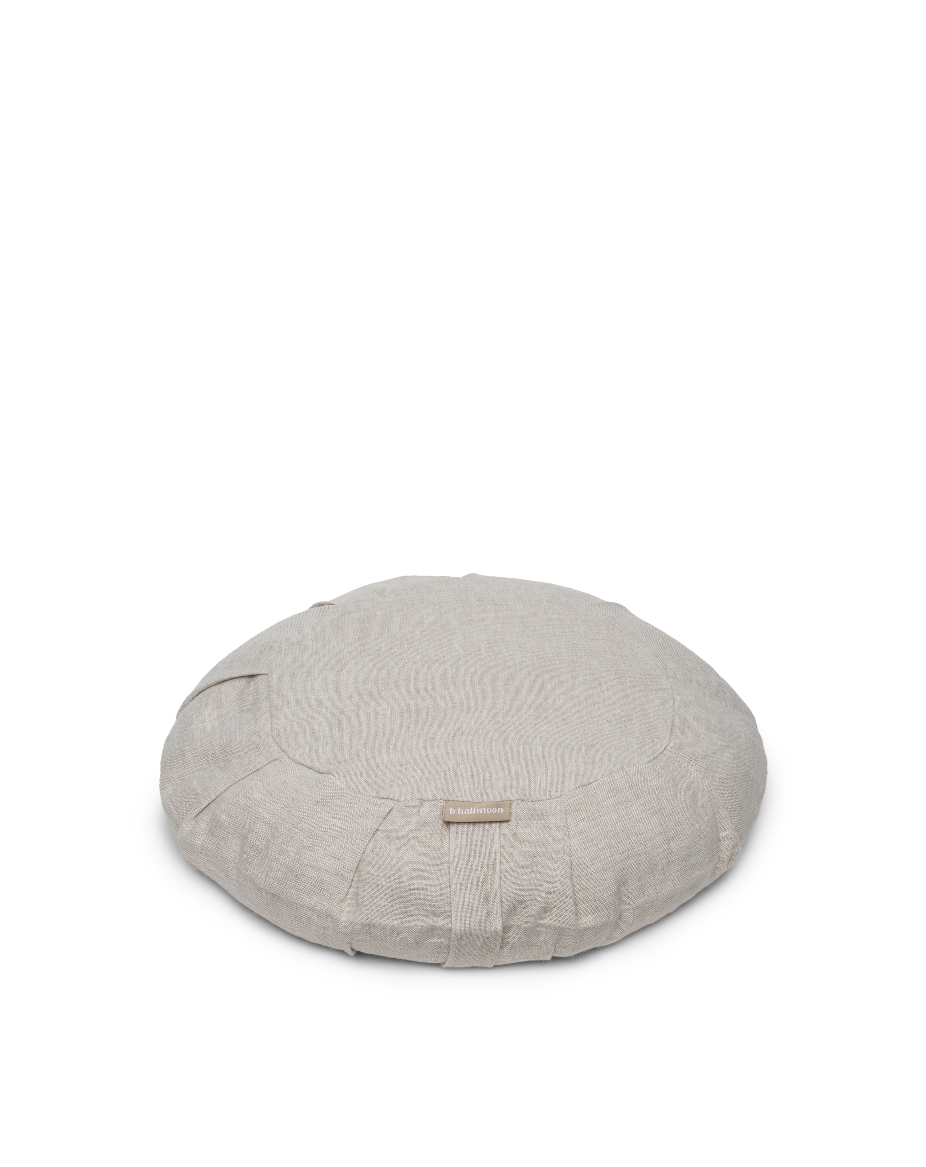 b, halfmoon linen round meditation cushion