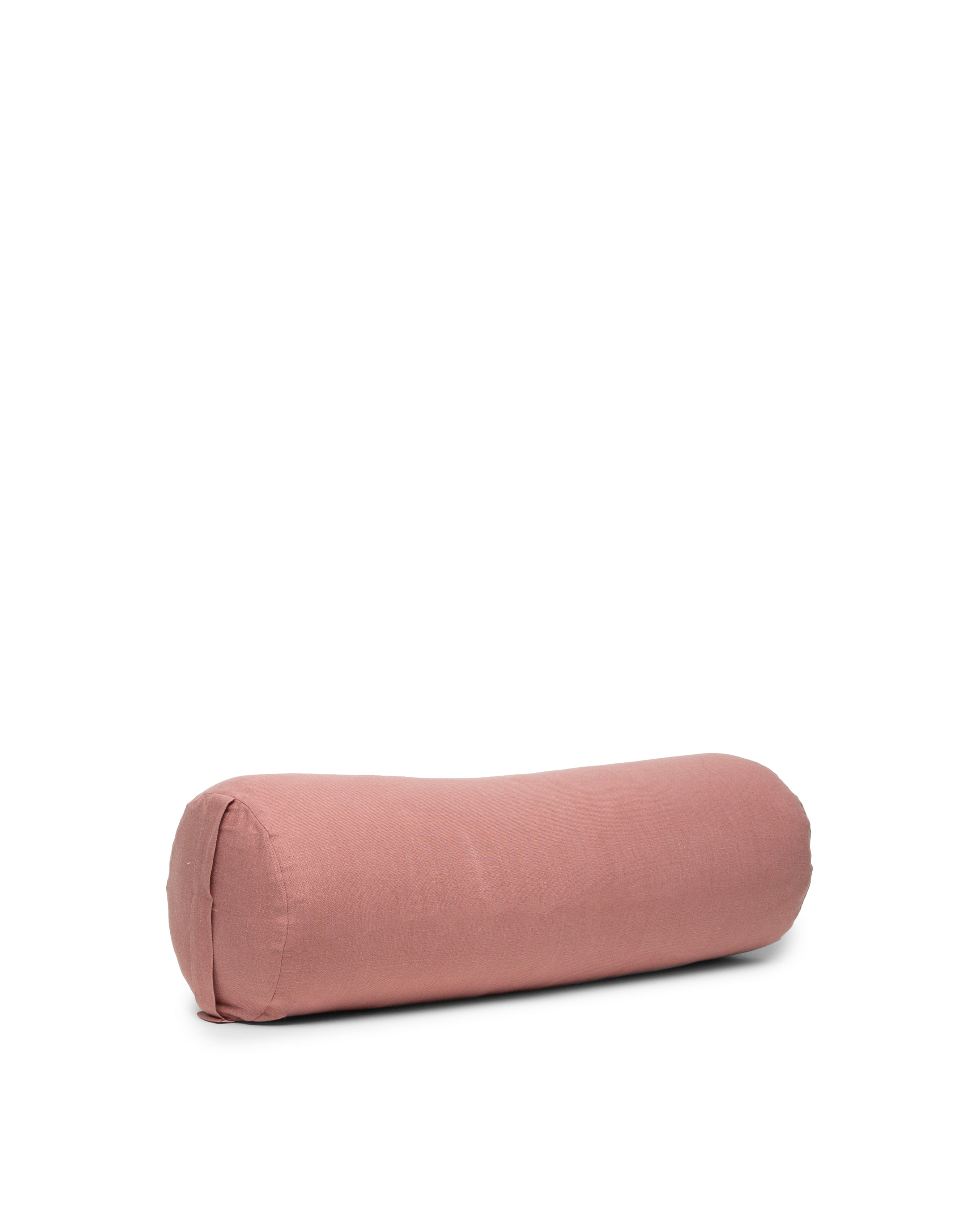 b, halfmoon linen cylindrical bolster