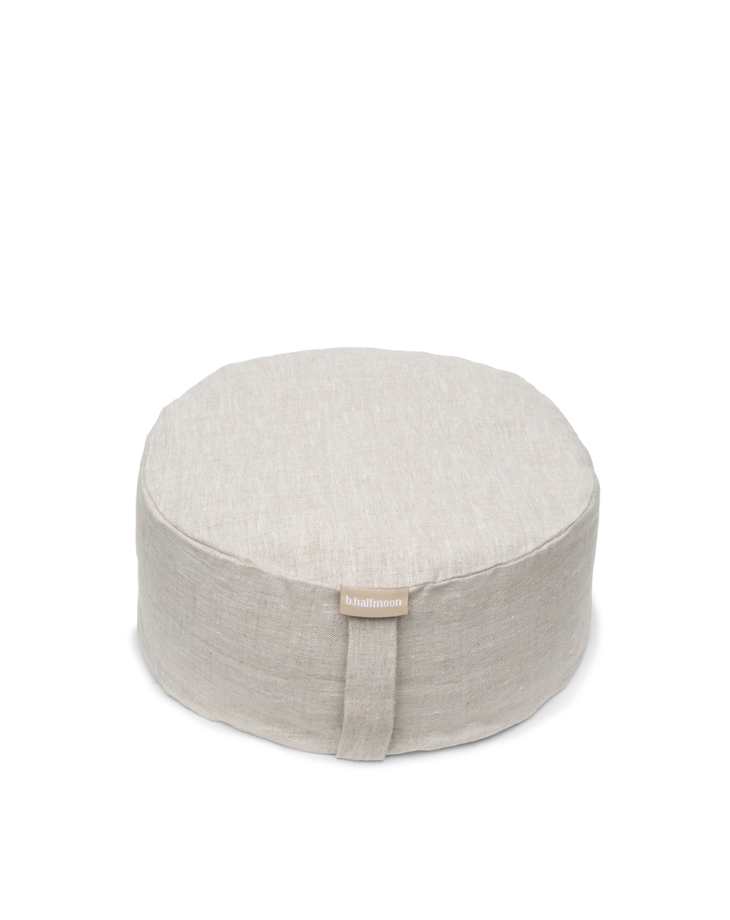 b, halfmoon linen mod meditation cushion
