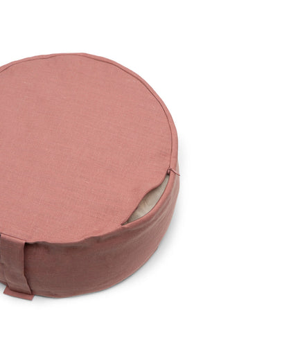 b, halfmoon linen mod meditation cushion