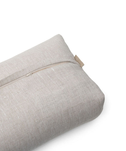 b, halfmoon linen rectangular bolster