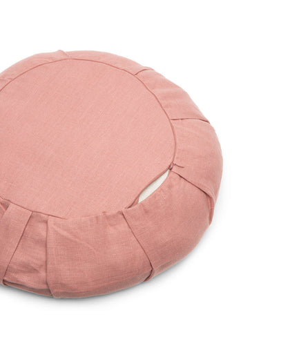 b, halfmoon linen round meditation cushion