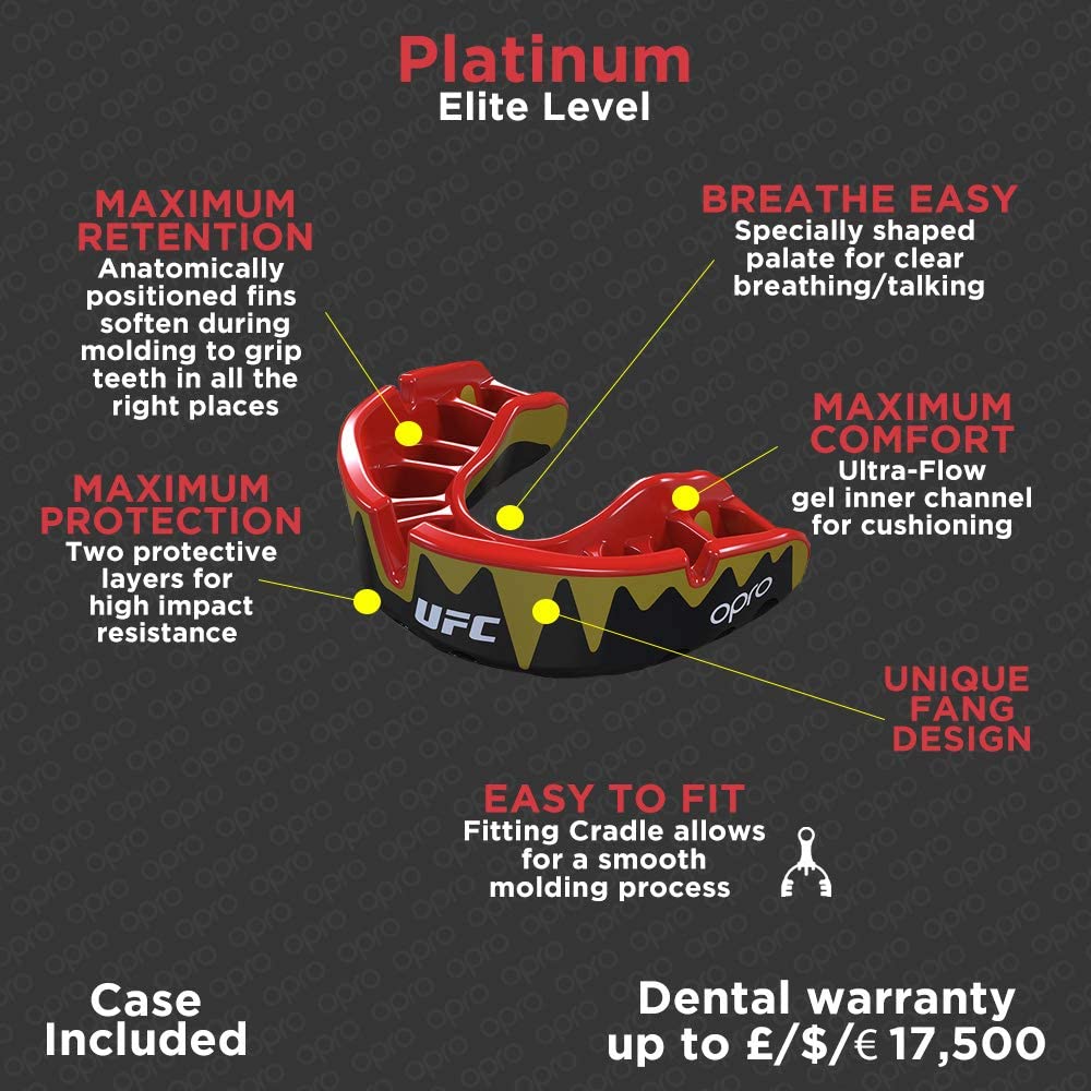 OPRO Self-Fit UFC Platinum Adult Mouthguard - Buy now online with delivery in 1-2 days in UAE, Dubai, Abu-Dhabi.