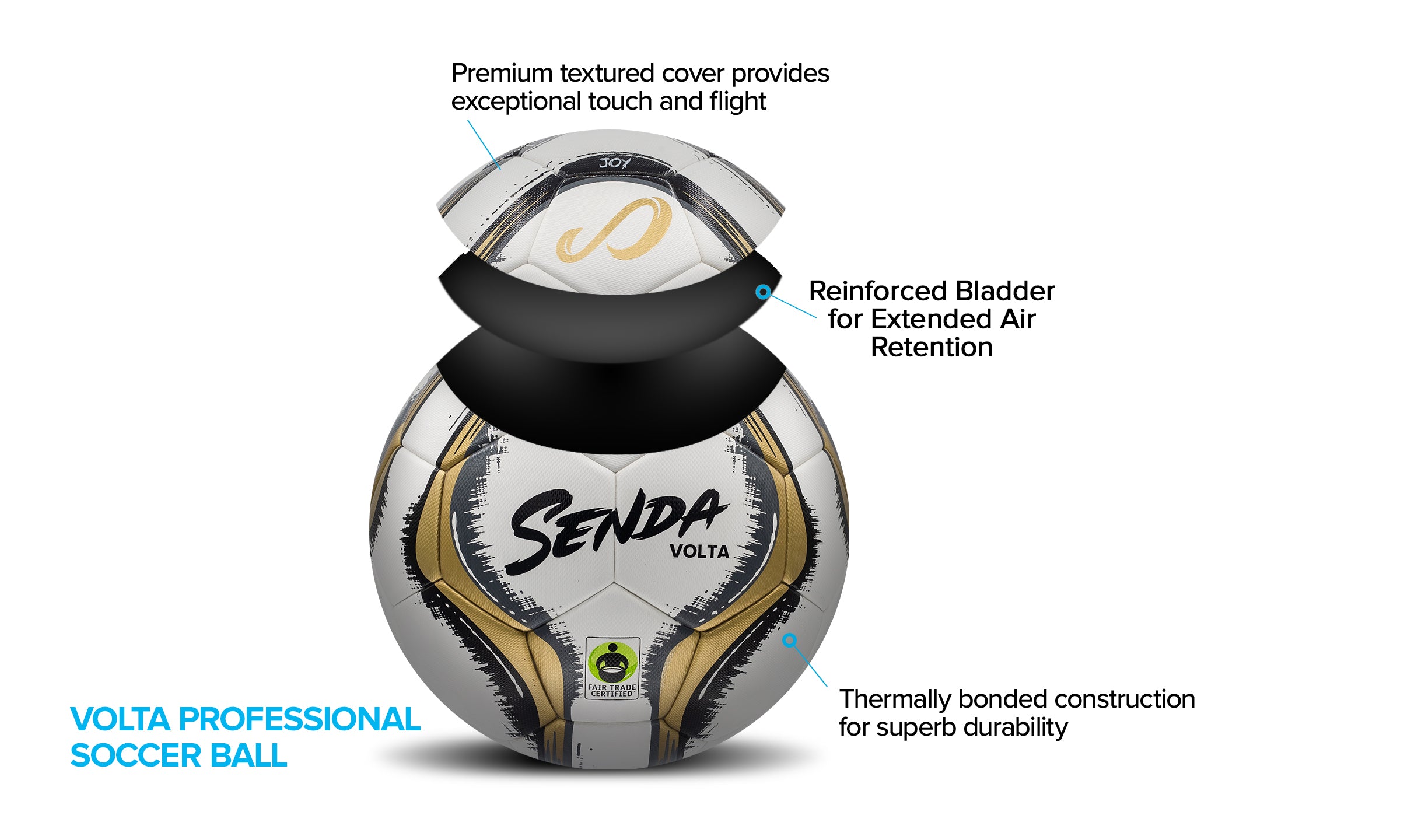 Senda Volta Professional Football Ball - Buy now online with Free delivery in 1-2 days in UAE, Dubai, Abu-Dhabi. 